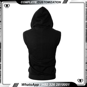 <b>Sleeveless</b> <b>Hoodie</b> <b>Sleeveless</b> Gym Hoodies Custom Logo Hoodies - Product Image 4