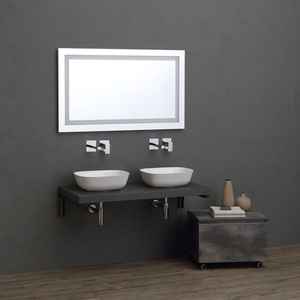 Lavabo sur comptoir Vieste avec étagères murales en bois gris de 60 cm - Product Image 3