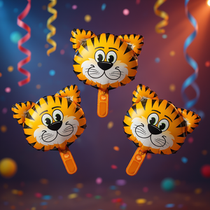 Ballons de fête en forme de tigre, 16x26cm, 3 pièces, en aluminium, pour décoration de fête - Product Image 3