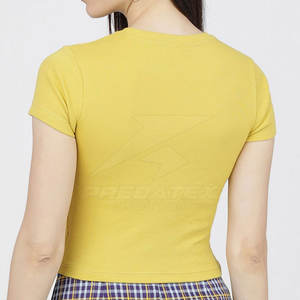 เสื้อครอปฤดูร้อนคุณภาพสูงสำหรับผู้หญิงผ้าคอตตอน100% น้ำหนักเบาและสไตล์ลำลองใส่สบายสำหรับใส่ในชีวิตประจำวันและกิจกรรมต่างๆ - Product Image 3