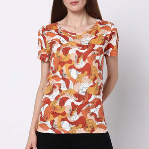 Logotipo personalizado 100% poliéster totalmente sublimación impresión mujeres camisetas alta calidad mujeres sublimación camisetas - Product Image 1