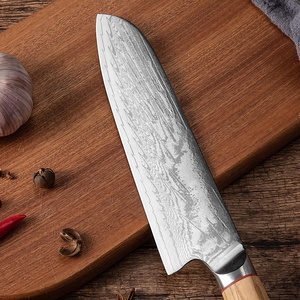 ใบมีดคมดามัสกัสด้ามจับทำจากสเตนเลสด้ามไม้ - Product Image 5