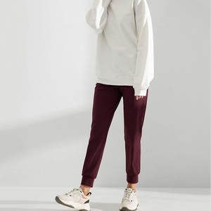 Pantalon de jogging en coton marron pour femmes taille XL Super confortable respirant polaire soie Logo personnalisé coupe ample Streetwear plat hiver - Product Image 4