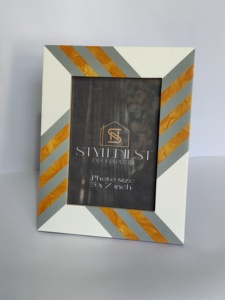 Phong cách đường chéo đa màu sọc nhựa Epoxy Inlay khung ảnh cho phòng khách văn phòng trang trí sản xuất tại Ấn Độ - Product Image 3