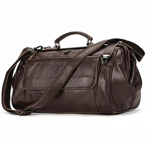 Unisex Luxury Vintage Business Travel <b>Bag</b> Lightweight Genuine <b>Leather</b> Weekend <b>Duffle</b> with Zipper Closure High Quality Handbag - Product Image 6