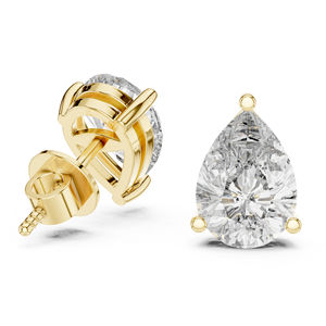 ต่างหูเพชรทรงลูกแพร์ 14K โรสโกลด์ เพชรเลี้ยงในห้องปฏิบัติการ สำหรับผู้หญิง สง่างาม ใส่ได้ทุกวัน และเครื่องประดับเจ้าสาว งานฝีมือชั้นดี เพชรเลี้ยงในห้องปฏิบัติการใหม่ - Product Image 2