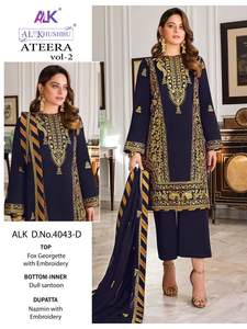 Vêtements ethniques indiens et pakistanais aux couleurs étonnantes Offre spéciale Costume Salwar en Georgette avec broderie Fournisseur de Surat - Product Image 5