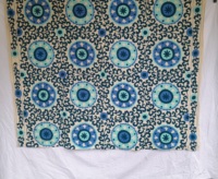 Tissu en coton brodé artisanal de luxe, confectionné à la main pour l'ameublement, les vêtements et les sacs, création de tissus bruts