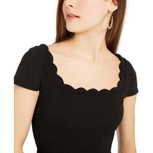 Abito Skater con Bordo Ondulato B. Darlin per Ragazze, Elegante Nero Taglia Unica (XS), Lavabile, per Lavoro, Giorno, Club, Feste - Product Image 3