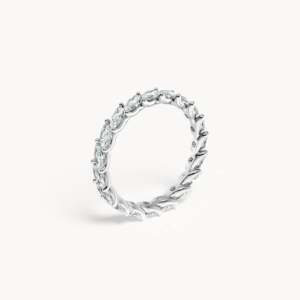 Bague en or 14 carats avec diamant de laboratoire, bague mémoire Marquise - Product Image 3