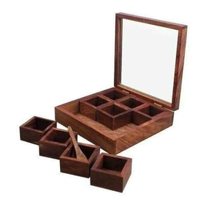 Étagère en bois avec 3 tiroirs en bois, étagère à épices, boîte à épices, boîte de rangement pour la maison, pour le sel et les épices - Product Image 4