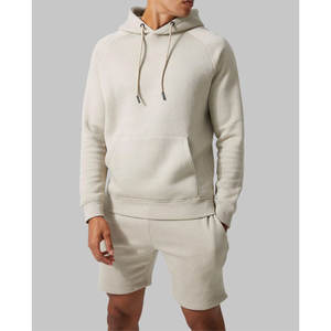 ชุดเซ็ตฮู้ดดี้และกางเกงขาสั้นผ้าฝ้ายฟลีซคุณภาพสูงสำหรับผู้ชาย สกรีนโลโก้ได้ ชุดลำลองสไตล์สตรีทแวร์ ไซส์ใหญ่ สีพื้น ชุดฤดูร้อน - Product Image 6