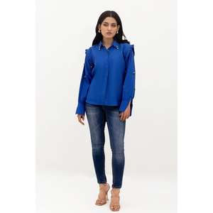 เสื้อเชิ้ตป๊อปลินสไตล์วินเทจ คอลเลคชั่นสตูดิโอ ตกแต่งด้วยงานปัก ทรงหลวม ไซส์ XL สำหรับฤดูใบไม้ผลิ/ฤดูร้อน เหมาะสำหรับใส่ทำงานหรือลำลอง - Product Image 2