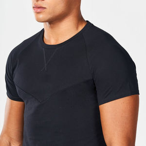 T-shirts de sport pour hommes à coupe ajustée haute performance 100% coton Manches courtes Col rond Respirant Séchage rapide Vêtements de sport - Product Image 4