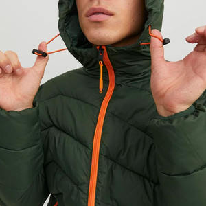 Chaqueta Acolchada Delgada de Lona para Hombre, Novedad, con Capucha y Cuello Alto, Estilo Urbano, Servicio OEM, Abrigo Cálido de Invierno para Exteriores - Product Image 6