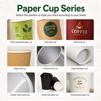 Vasos de Papel con Aislamiento de Doble Pared Impresos Personalizados para Café Caliente, Té, Cafetería, Restaurante, Bebidas para Llevar