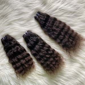 Venta directa de fábrica Extensiones de cabello humano sin procesar a granel del templo del sur de la India Cabello Remy de onda natural profundo Suelto - Product Image 2