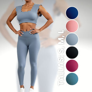 Leggings en nylon sans couture à taille haute pour femme Vetega Activewear Nube, couleur unie |   Vêtements de yoga haut de gamme, compressifs et respirants - Product Image 1
