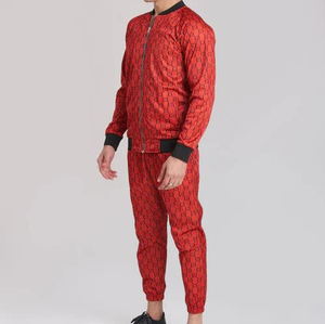 ชุดกีฬาสำหรับฤดูใบไม้ร่วงและฤดูหนาวใส่ได้ทั้งชายและหญิงแจ็คเก็ตแขนยาวมีซิปเสื้อกันหนาวลำลองพิมพ์ลายขนแกะไซส์ใหญ่2ชิ้น - Product Image 2