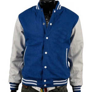 Chaqueta de béisbol de lana de algodón personalizada para hombre al por mayor de alta calidad chaqueta universitaria de manga roja y negra en blanco con letras para hombre - Product Image 5