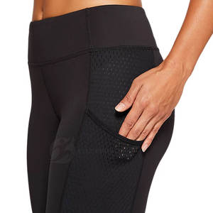 Leggings personnalisés pour femmes, matériau respirant, taille élastique, séchage rapide, vente en gros, leggings à motif solide taille moyenne - Product Image 5