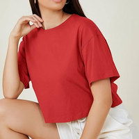 Conjunto de ropa de verano de moda para mujer, top corto con cuello redondo y manga corta.
