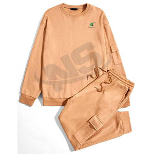 Venta al por mayor de chándales de hombre por encargo de dos piezas chándal conjunto de algodón polar Jogging traje para deportes al aire libre gimnasio ropa de entrenamiento - Product Image 4