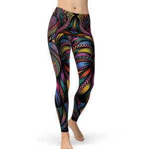 Legging à sublimation coupe régulière pour femmes style personnalisé Legging de yoga à taille élastique de qualité supérieure - Product Image 1