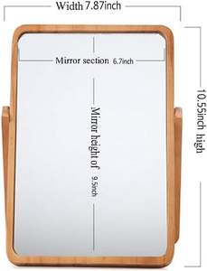 Espejos de maquillaje de tocador de mesa de madera-Espejos rectangulares montados en la pared Escritorio para sala de estar Dormitorio Regalo de cumpleaños - Product Image 3