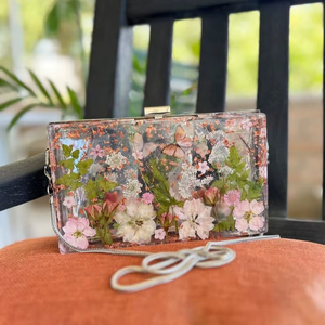 กระเป๋าคลัทช์เรซิ่นทำมือแบบเชื่อมง่ายเป็นมิตรกับสิ่งแวดล้อมกระเป๋าดีไซน์หรูหราออกแบบได้ตามต้องการมีเอกลักษณ์ปักลายสำหรับฤดูร้อน - Product Image 1