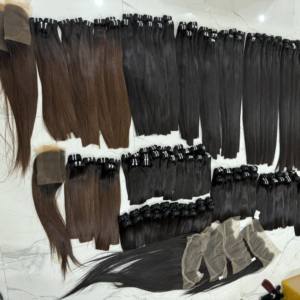 ผมต่อแบบเวอร์จินแท้จากผู้บริจาคคนเดียว สีดำธรรมชาติ เกรดเรมี่ แบบตรง ไม่ผ่านการดัดแปลง  ถักสองชั้น น้ำหนัก 100 กรัม สำหรับขายส่ง - Product Image 5