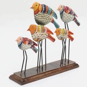 Métal multicolore Oni Cluster Bird Tabletop Home Decor Installation facile - Product Image 4