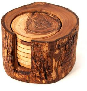 Ensemble de sous-verres à thé en bois de mangue, Design le plus exigeant, fait à la main - Product Image 1