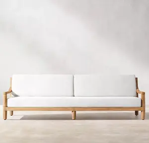 Canapé classique 4 places, mobilier de jardin en bois, en teck