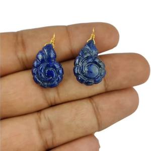 Pendentif enroulé en fil de Vermeil en argent Sterling sculpté en coquille d'améthyste - Product Image 4