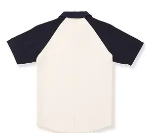 Venta al por mayor de camisas de diseño personalizado de alta calidad de punto transpirable de secado rápido para hombres en blanco 50% Algodón 50% mezcla de poliéster - Product Image 2