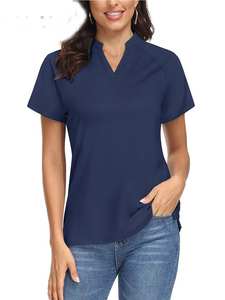 Camisa de mujer Slim manga corta Polo camisa elegante mujer alta calidad Casual camisas ropa de mujer - Product Image 3