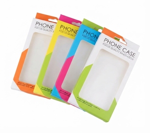 กล่องบรรจุภัณฑ์โทรศัพท์แบบพับได้ สีสันสดใส ขนาดสั่งทำได้ มีหน้าต่าง วัสดุกระดาษแข็ง  พร้อมลายนูน UV  ออกแบบรูแขวน ได้รับการรับรองคุณภาพระดับหรูจากเวียดนาม - Product Image 1