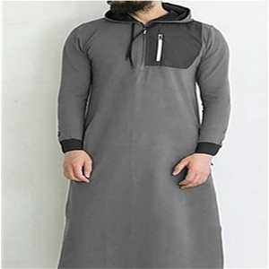 Tallas grandes invierno Thobe hombres musulmanes sudaderas con capucha de manga larga marroquí árabe Dubai islámico hombres Thobe Abaya 2025 - Product Image 3