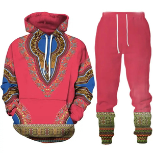2023 African Style 3D Print Men Women Sweatshirt Sets Casual Hoodie+Pants 2pcs Sets Oversized Tracksuit Fashion Unisex Clothes - Product Image 3