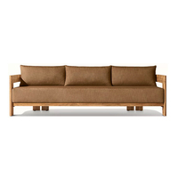 Ensemble de meubles de salle à manger d'extérieur confortables en teck de luxe pour restaurant, hôtel, jardin, usage commercial, résistant aux intempéries