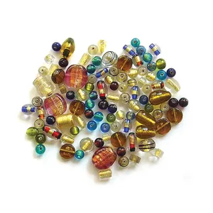 Ultima collezione fantasia lamina d'oro perline di vetro Mix per accessori di gioielli articoli decorativi che fanno a prezzo all'ingrosso