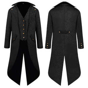 Unisex Gothic Steampunk <b>Tailcoat</b> Long Coat Medieval Halloween Magician Costume Frock Blazer Vintage Stage Show Cosplay Jacket - Product Image 6