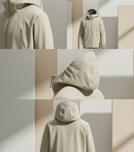 Chaqueta Cortavientos Ajustada con Cremallera Completa para Hombre |   Cuello alto, capucha extraíble, perfecto para senderismo y viajes. - Product Image 1