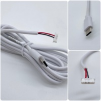 Cable de alimentación USB tipo C macho a 8 pines de una sola fila hembra, 2 núcleos, ensamblaje de cable de PVC blanco para suministro de dispositivos PCB