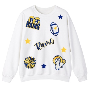 Sweat-shirt pour femme en coton 100% respirant à col rond décontracté avec logo patchwork sur le devant et doublure à paillettes pour les jours de match des équipes célèbres 2025 - Product Image 5