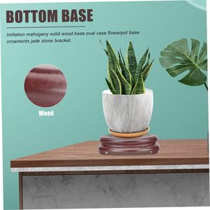 Base de caoba madera maceta Base soporte de flores florero de interior soporte para plantas base bonsai taburete bastidores - Product Image 2