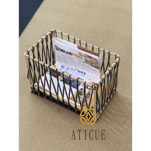 ATICUE Durable Handwoven Jute Rope and Metal Frame Basket 13x8x8 Multipurpose Storage for Home Kitchen <b>Gift</b> <b>Hampers</b> - Product Image 6