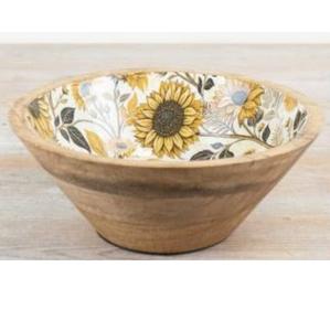 Tazón Decorativo para Servir Frutas con Forma Personalizada, Tazón para Servir Alimentos, Pasta o Fideos con Diseño Único, Tazón de Madera con Impresión Esmaltada - Product Image 1