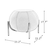 Pouf ottoman vertâtre en velours et sur pied métallique, un meuble au design élégant et paradoxal, par KHOOSI OVERSEAS